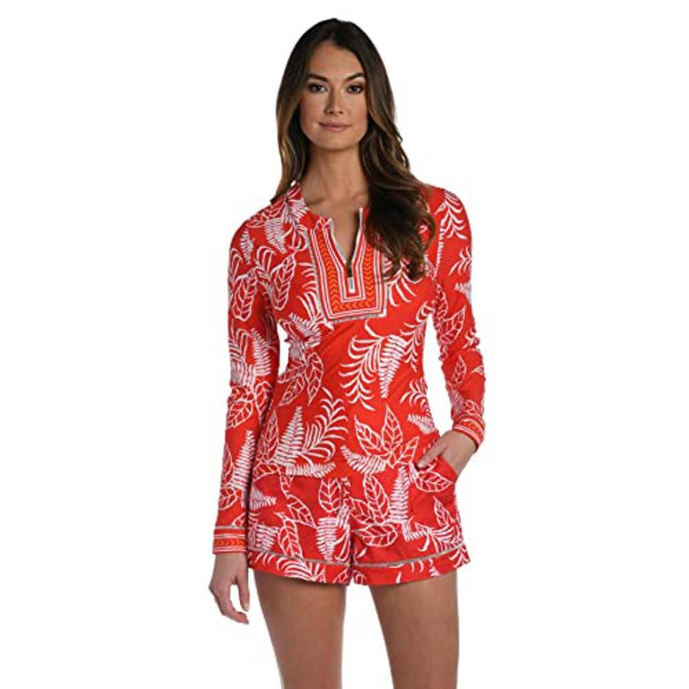 La Blanca Womens‎ Long Sleeve Rashguard Swim Top - Small